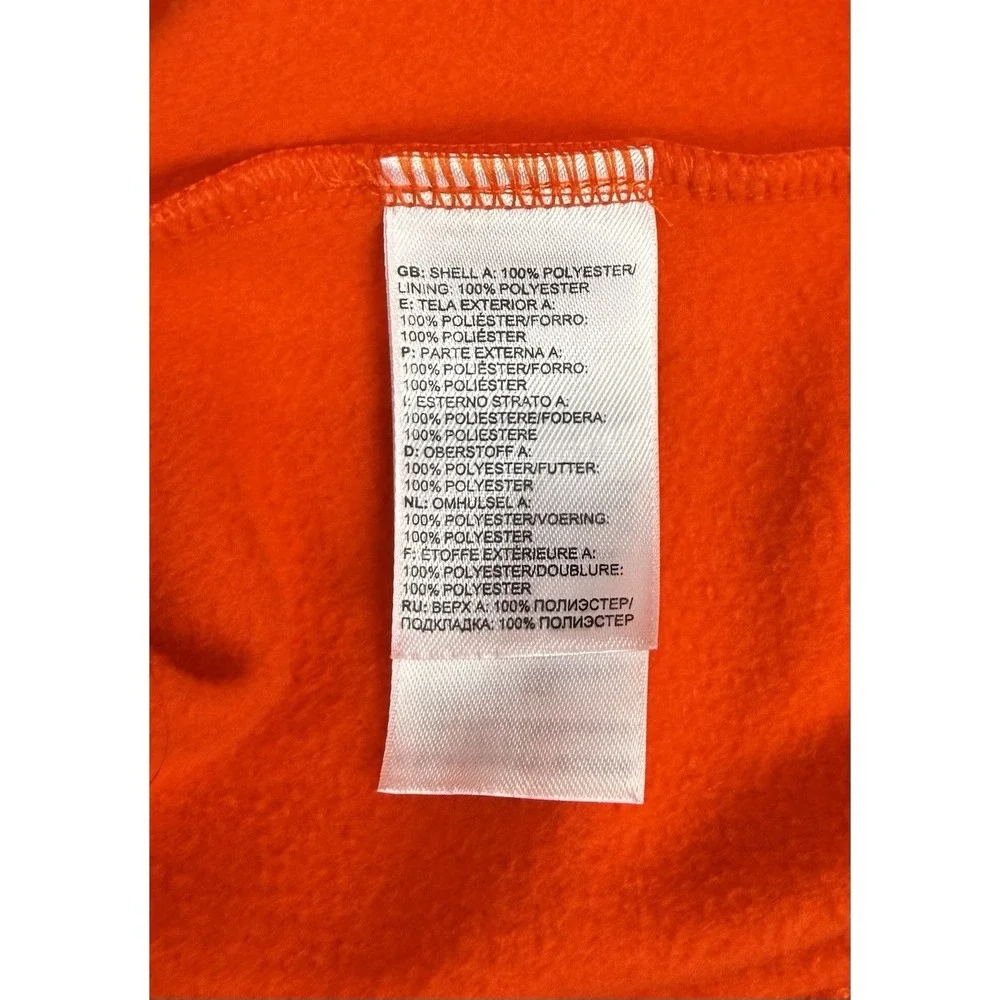 The North Face Men's Orange Pullover Hoodie Logo Graphic Print Pockets L